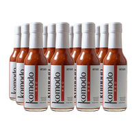 Komodo Red has a sweet and spicy flavor that packs a slow punch of heat. Of the two fresh and balanced Komodo Sauce flavors, Komodo Red is hotter than its black counterpart. Komodo Sauces contain a perfect balance of sweet and heat to pair with your favorite dishes like rice, wings, salsa, and pizza.