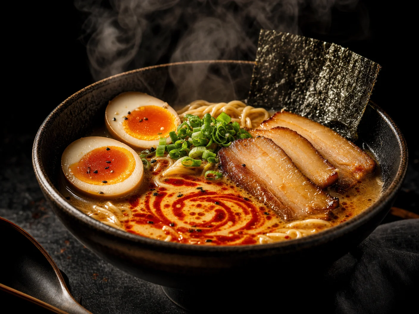 Spicy Tonkotsu Ramen with Komodo Red — Komodo small-batch Indonesian hot sauce blog, artisanal chili sauce recipes and tips